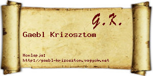 Gaebl Krizosztom névjegykártya